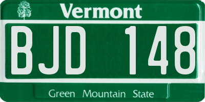 VT license plate BJD148