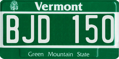 VT license plate BJD150