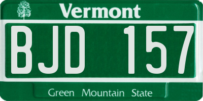 VT license plate BJD157