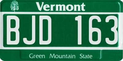 VT license plate BJD163