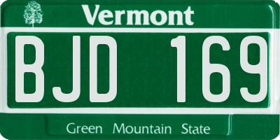 VT license plate BJD169