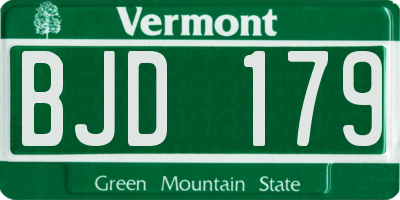 VT license plate BJD179