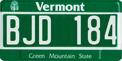 VT license plate BJD184
