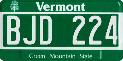 VT license plate BJD224