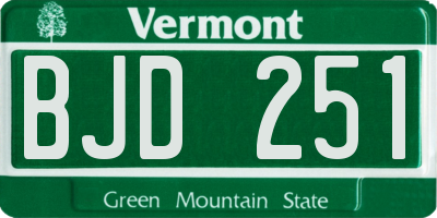 VT license plate BJD251