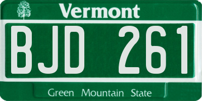 VT license plate BJD261