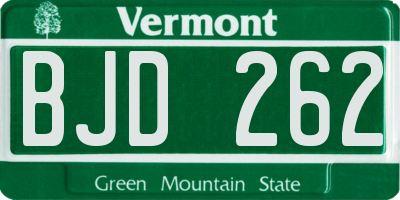 VT license plate BJD262