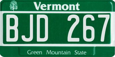 VT license plate BJD267