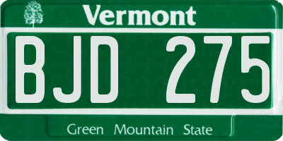 VT license plate BJD275