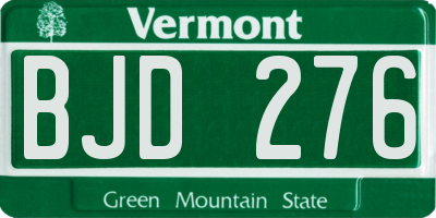 VT license plate BJD276