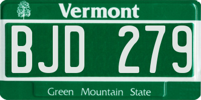 VT license plate BJD279