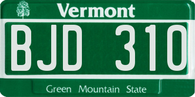 VT license plate BJD310