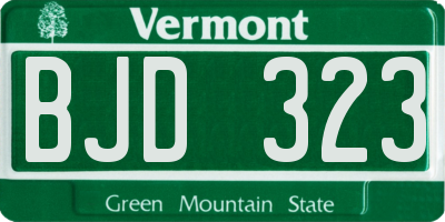 VT license plate BJD323