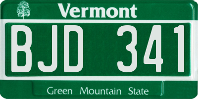 VT license plate BJD341