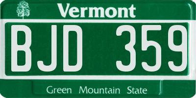 VT license plate BJD359