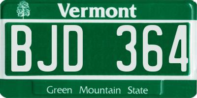 VT license plate BJD364
