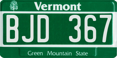 VT license plate BJD367
