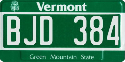 VT license plate BJD384