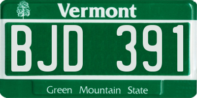 VT license plate BJD391