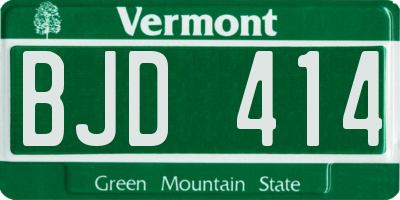 VT license plate BJD414