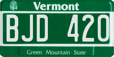 VT license plate BJD420