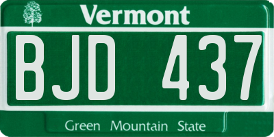 VT license plate BJD437