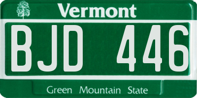 VT license plate BJD446