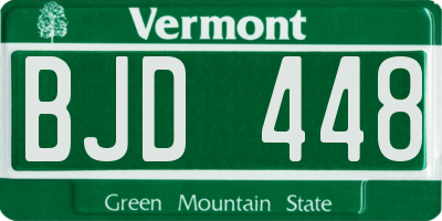 VT license plate BJD448