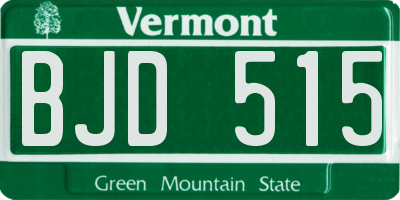 VT license plate BJD515
