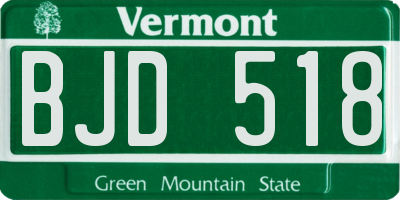 VT license plate BJD518