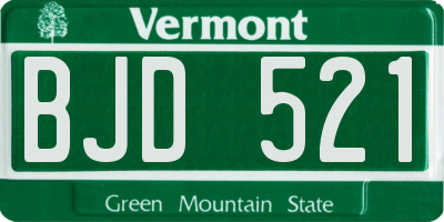 VT license plate BJD521