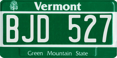 VT license plate BJD527