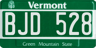 VT license plate BJD528