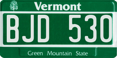 VT license plate BJD530