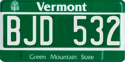 VT license plate BJD532