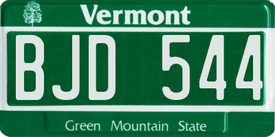 VT license plate BJD544