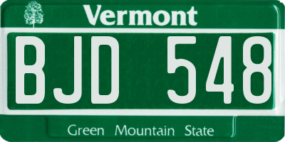 VT license plate BJD548