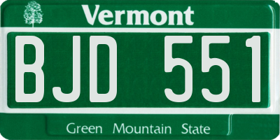 VT license plate BJD551