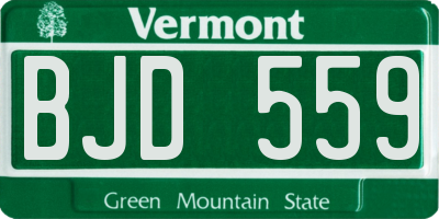 VT license plate BJD559