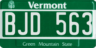 VT license plate BJD563