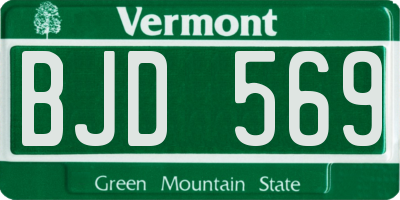 VT license plate BJD569