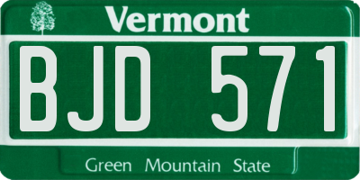 VT license plate BJD571