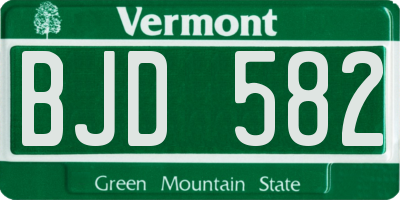 VT license plate BJD582