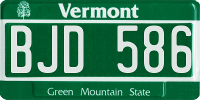 VT license plate BJD586