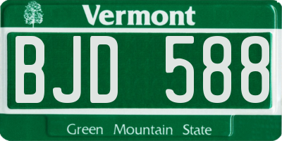 VT license plate BJD588