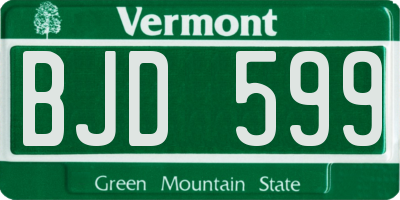 VT license plate BJD599