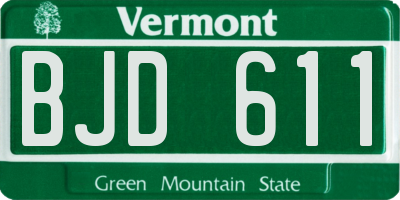 VT license plate BJD611