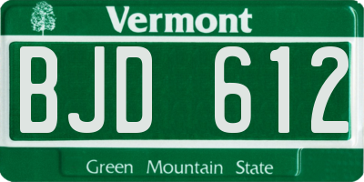 VT license plate BJD612