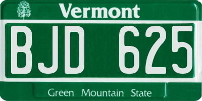 VT license plate BJD625