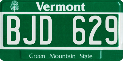 VT license plate BJD629